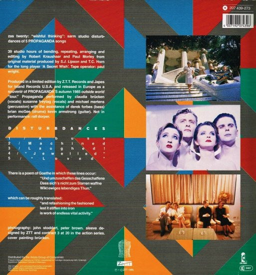 Image of Back Cover of LP - VG/VG - PROPAGANDA, Wishful Thinking (Island Blue - Night and Day; 207 439, Europe 1985), ,  - 4016132C