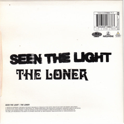 Image of Back Cover of 7" - VG/VG+ - SUPERGRASS, Seen The Light (Parlophone; R 6592, UK 2003, Hype Stickered Sleeve, Grey Marbled Vinyl), ,  - 4016134C
