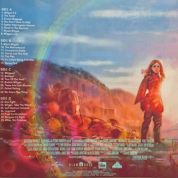 Image of Back Cover of 2xLP - EX/EX - CHRIS BACON, Megan 2.0 (Original Motion Picture Soundtrack) (Waxwork Records; WW224, US 2025, Gatefold, Insert, Translucent Pink & White/Purple Splatter Vinyl), Still In Opened Shrinkwrap With Hype Sticker,  - 4016187C