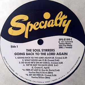 Image of Label Cover of LP - VG+/EX - THE SOUL STIRRERS, Going Back To The Lord Again (Specialty; SPS 2150, US 1972, Flipback sleeve.), ,  - 4046110S