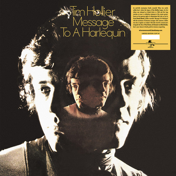 Image of Front Cover of LP - EX/VG+ - TIM HOLLIER, Message To A Harlequin (Wiseraven; WISE05LP, Europe 2024, Limited Numbered), No. 229/500,  - 4046103S