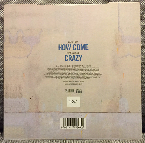 Image of Back Cover of 7" - VG/VG - RAY LAMONTAGNE, How Come / Crazy (14th Floor Records; 14FLR14V, Europe 2006, Hype Stickered Sleeve, Sticker, Numbered, Limited Edition Translucent Red Vinyl), No. 3000. With info card insert.,  - 4016139C