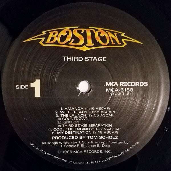 Image of Label Cover of LP - VG/VG - BOSTON, Third Stage (MCA Records; MCA-6188, US 1986, Gatefold Without CRC On Rear, Inner, Electrosound Pressing), Strong VG Throughout ,  - 4016127C