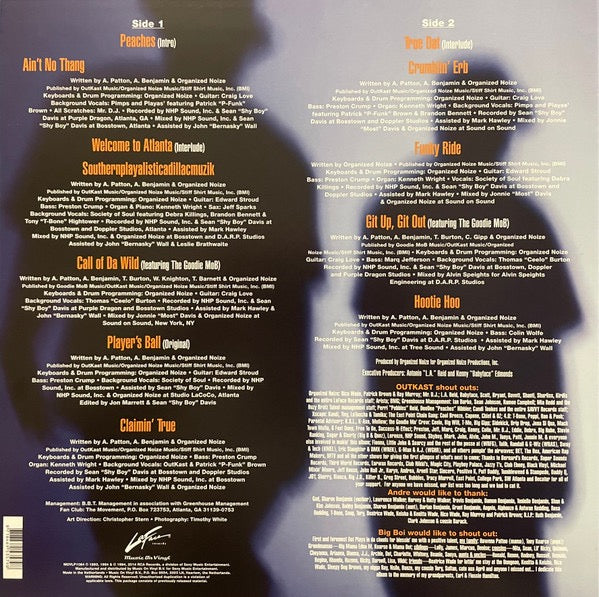 Image of Back Cover of LP - VG+/VG+ - OUTKAST, Southernplayalisticadillacmuzik (Music On Vinyl; MOVLP1084, Europe 2014 Reissue, 180g), ,  - 4016198C
