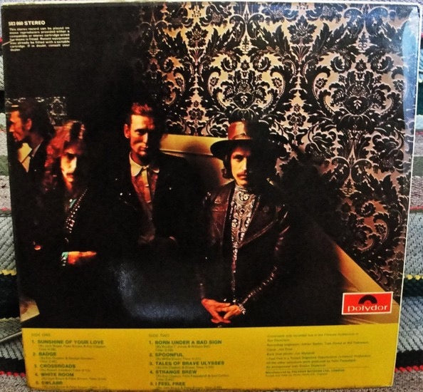 Image of Back Cover of LP - VG/VG+ - CREAM, Best Of Cream (Polydor Red Labels With Publishers Printed Above One Another; 583 060, UK 1969, Laminated Sleeve), ,  - 4016257C