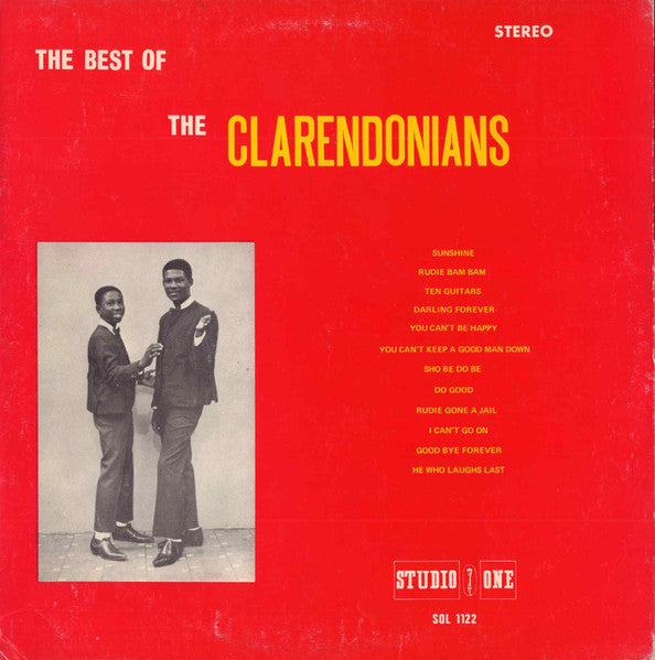 Image of Front Cover of LP - /VG+ - THE CLARENDONIANS, The Best Of The Clarendonians (Studio One; SOL 1122, Jamaica ), Some light marks but generally very good. Shrinkwrap partially on sleeve. Wear to edge of sleeve still exposed.,  - 4046127S