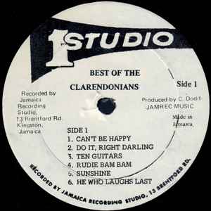 Image of Label Cover of LP - /VG+ - THE CLARENDONIANS, The Best Of The Clarendonians (Studio One; SOL 1122, Jamaica ), Some light marks but generally very good. Shrinkwrap partially on sleeve. Wear to edge of sleeve still exposed.,  - 4046127S