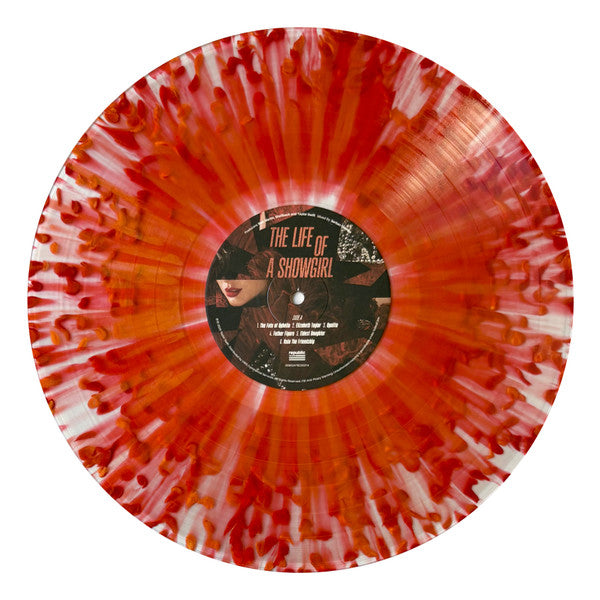Image of Label Cover of LP - EX/EX - TAYLOR SWIFT, The Life Of A Showgirl (Republic Records; 00602478225314, USA & Europe 2025, Inner, Limited Edition, Clear With Red And Orange Splatter [Red Lipstick & Lace Transparent], The Tiny Bubbles In Champagne Edition), ,  - 4046105S