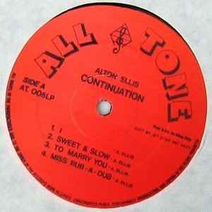 Image of Label Cover of LP - VG+/EX - ALTON ELLIS, Continuation (All Tone; AT005LP, UK 1985), Lightest wear to sleeve.,  - 4046128S