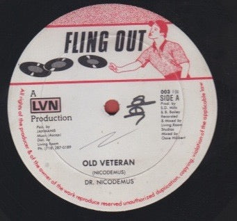 Image of Front Cover of 12" - /VG+ - DR. NICODEMUS / RICHIE RICH, Old Veteran / Trouble Waters (Fling Out; 003 F.OU, US , Plain Sleeve), Only a few light marks.,  - 4016174C