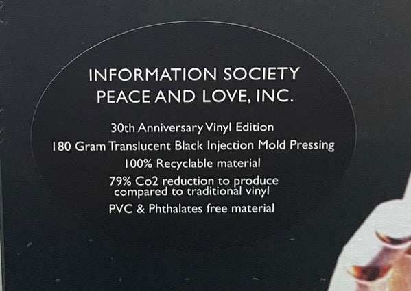 Image of Label Cover of 2xLP - EX/VG+ - INFORMATION SOCIETY, Peace And Love, Inc. (Tommy Boy; TB-5187, US 2023 Reissue, 2 Inners, 30th Anniversary Translucent Black Vinyl. ), Still In Opened Shrinkwrap With Hype Sticker,  - 4016252C