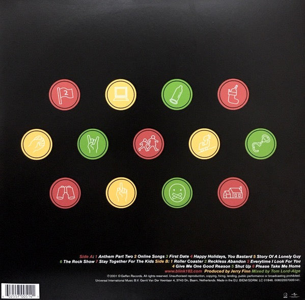 Image of Back Cover of LP - NEW/NEW - BLINK-182, Take Off Your Pants And Jacket (Geffen Records; 00602557005141, Europe 2016 Reissue, Gatefold, 180 Gram Vinyl), ,  - 4016301C