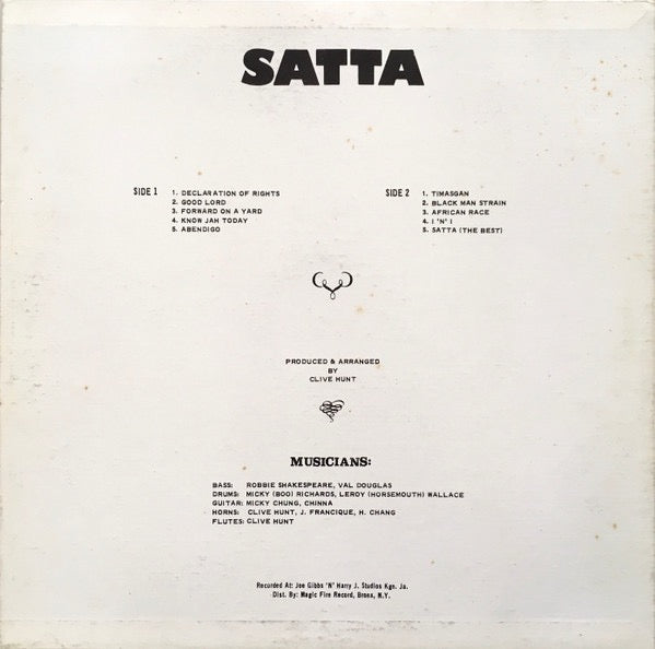 Image of Back Cover of LP - VG+/VG+ - THE ABYSSINIANS, Satta (Azul; AZ. 2000, US 1990s Reissue, Pasteback Sleeve), Sleeve in shrink. light corner bump.,  - 4026156E