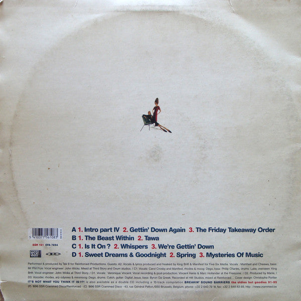 Image of Back Cover of 2xLP - VG/VG - TEK 9, It's Not What You Think It Is !?!! (SSR; SSR 161 LP, Belgium 1996), Strong VG, close to VG+. Only couple hariline marks on vinyl, plays great with subtle noise during intro.,  - 4046145S