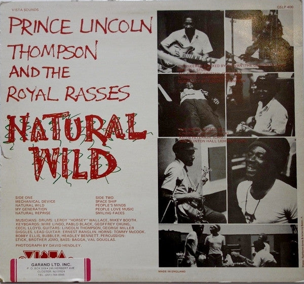 Image of Back Cover of LP - VG+/EX - PRINCE LINCOLN THOMPSON AND THE ROYAL RASSES, Natural Wild (Vista Sounds; GSLP 400, UK 1983 Reissue), ,  - 4026159E