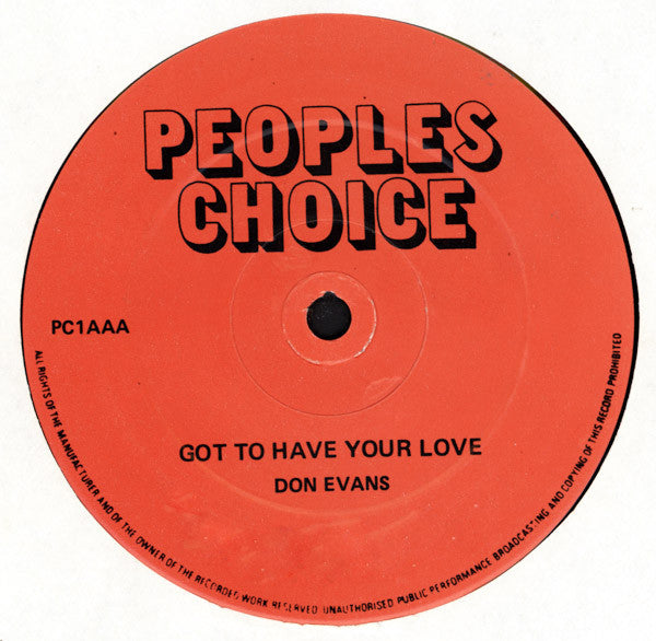 Image of Back Cover of 12" - /VG - JENNIFER LORUA & DEVON RUSSEL / DON EVANS, Standing On The Corner / Got To Have Your Love (Peoples Choice; PC1, UK ), WOL. light marks on either side, but plays really well.,  - 4046136S