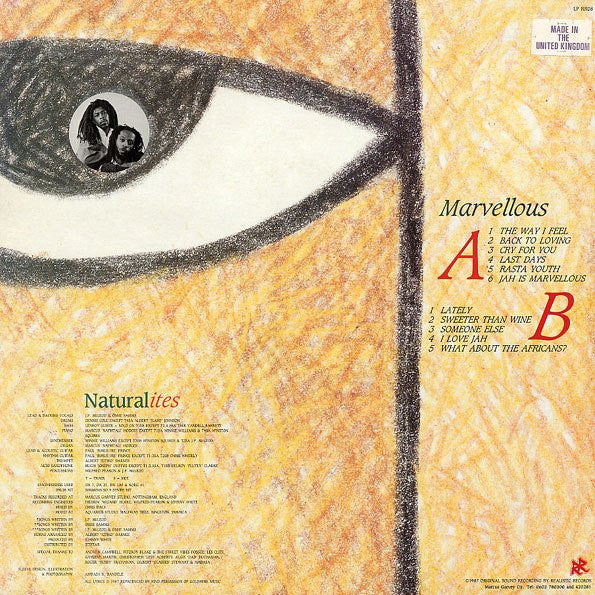 Image of Back Cover of LP - VG+/VG - NATURAL ITES & THE REALISTIC BAND, Marvellous (Realistics Record; LP RR08, UK 1987), ,  - 4026160E
