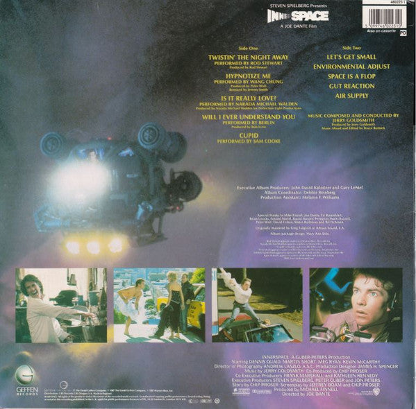 Image of Back Cover of LP - VG/VG - VARIOUS, Innerspace (Original Motion Picture Soundtrack) (Geffen Records; GEF 460223 1, UK 1987, Hype Stickered Sleeve), Edge wear, top seam split.,  - 4016241C