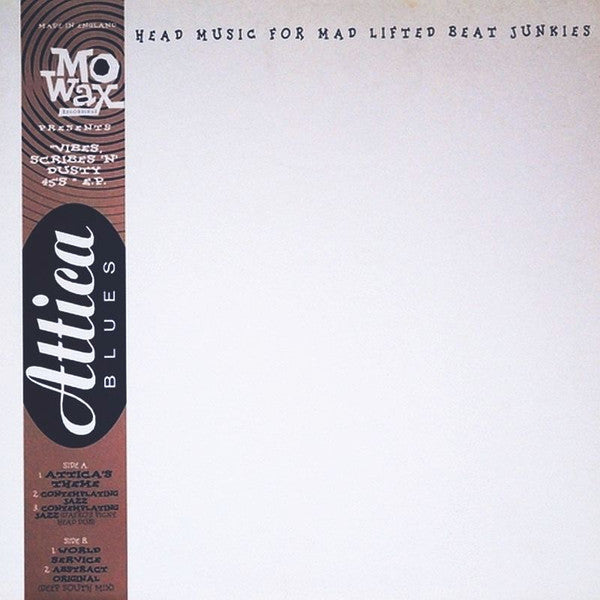 Image of Front Cover of 12" - VG/VG - ATTICA BLUES, Vibes, Scribes 'N' Dusty 45's E.P. (Mo Wax; MW 020, UK 1994, Blue Vinyl), Light marks only, plays VG+,  - 4046147S