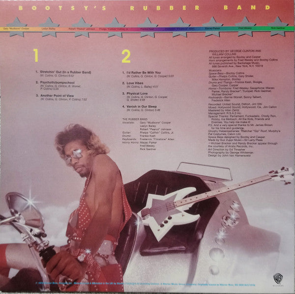 Image of Back Cover of LP - VG+/VG - BOOTSY'S RUBBER BAND, Stretchin' Out In Bootsy's Rubber Band (Warner Bros. Records; 8122-76445-1, UK ), Light marks only,  - 4046150S