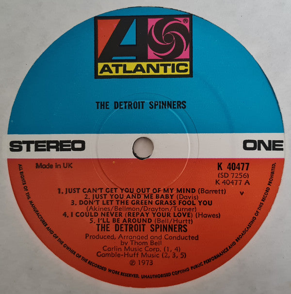 Image of Label Cover of LP - VG/G+ - THE DETROIT SPINNERS, The Detroit Spinners (Atlantic ; K 40477, UK 1973), Light marks only, plays VG,  - 4046152S