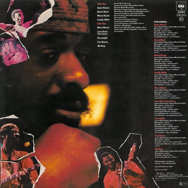 Image of Back Cover of LP - VG/VG+ - JAMES BLOOD ULMER, Black Rock (CBS; CBS 25064, Europe 1982), Light edge wear to sleeve.,  - 4016369C
