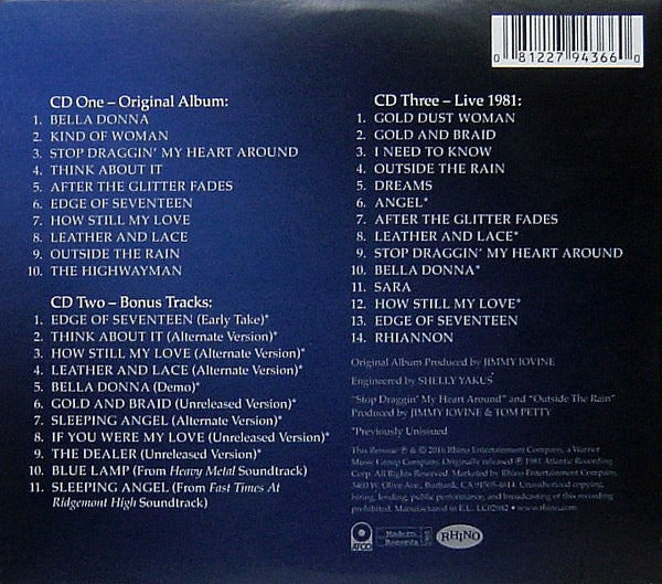 Image of Back Cover of 3xCD - EX/EX - STEVIE NICKS, Bella Donna (Modern Records; 081227943660, UK & Europe 2016), ,  - 4056188S