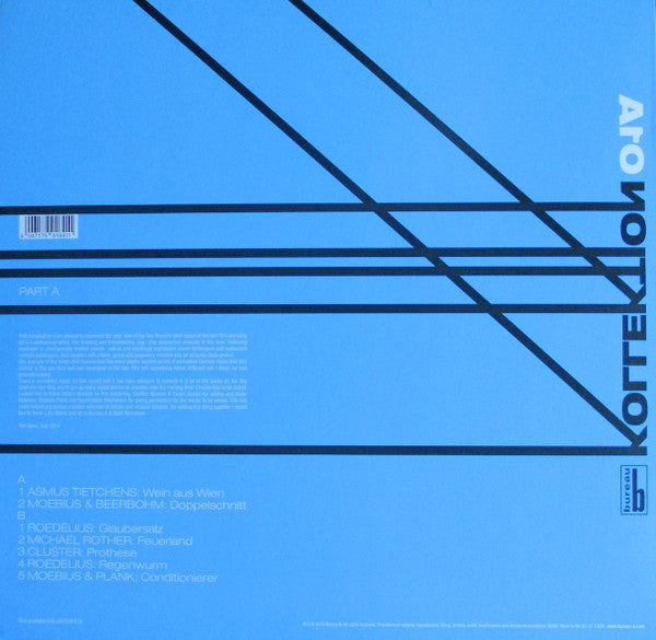 Image of Back Cover of LP - EX/VG+ - VARIOUS ARTISTS, Kollektion 01A - Compiled by Tim Gane (Bureau B; BB185, Europe 2014), Still In Opened Shrinkwrap,  - 4026208E