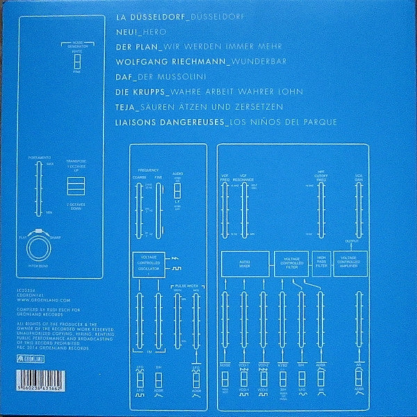 Image of Back Cover of LP - EX/VG+ - VARIOUS ARTISTS, Electri_city - Elektronische Musik Aus Dusseldorf (Gronland Records; LPGRON141, UK 2014, Inner), Still In Opened Shrinkwrap,  - 4026207E