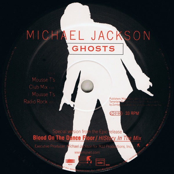 Image of Label Cover of 12" - VG/VG+ - MICHAEL JACKSON, HIStory / Ghosts (Epic; 664615 8, Europe 1997, Picture Sleeve), Hype stickered sleeve. Just a couple of small creases. Disc has only the lightest of marks.,  - 4016374C