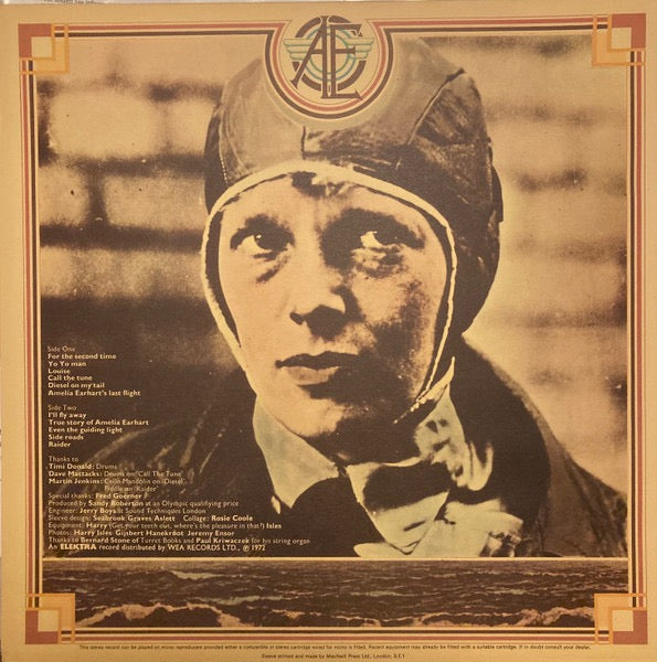 Image of Back Cover of LP - VG/VG - PLAINSONG, In Search Of Amelia Earhart (Elektra Butterfly Labels; K42120, UK 1972, Gatefold Sleeve With Elektra Logo, Insert, Iain Matthews), Strong VG Throughout ,  - 4016268C