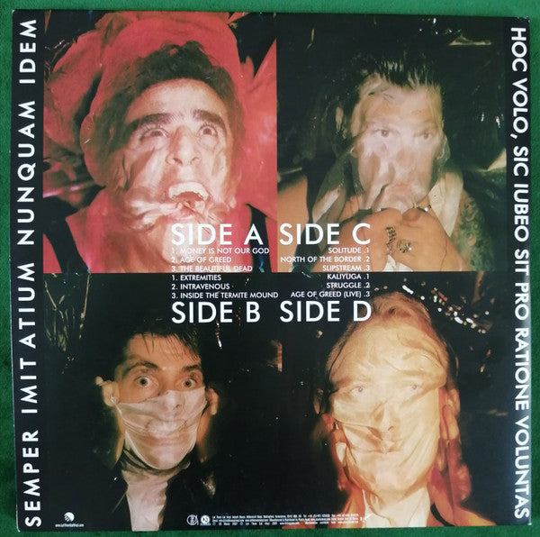 Image of Back Cover of 2xLP - VG+/VG+ - KILLING JOKE, Extremities, Dirt And Various Repressed Emotions (Let Them Eat Vinyl; LETV006LP, UK 2007 Reissue, Gatefold, Limited Edition, Album, Green, Transparent), ,  - 4046192S