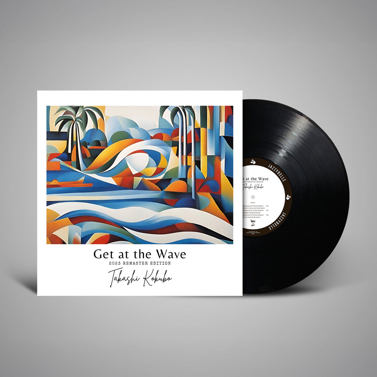 Image of Back Cover of LP - NEW/NEW - TAKASHI KOKUBO, Get At The Wave (Jazzybelle Records / Modulor; JB016, UK 2026 Reissue, Black Vinyl, Remaster & Art by Kokubo), , Originally created in 1987 as an image album for a Sanyo air-conditioner, Get At The Wave is a landmark of Japanese ambient music, combining synthesizers with natural field recordings. This reissue has been remastered by Takashi Kokubo, who also created the artwork for the new vinyl edition. - 9417234C