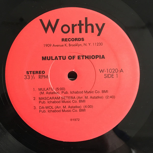 Image of Label Cover of LP - VG+/VG+ - MULATU ASTATKE, Mulatu Of Ethiopia (Worthy Records; W-1020, US 2000s Reissue, Picture Sleeve), Early 00s US reissue,  - 4026310E