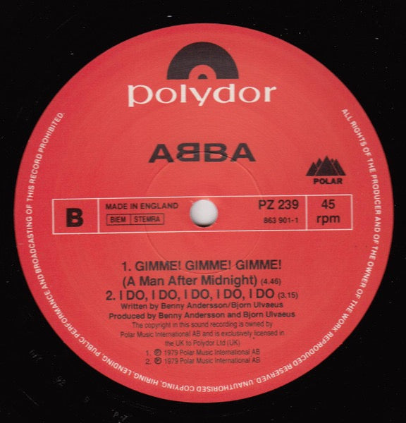 Image of Label Cover of 12" - G+/G - ABBA, Voulez Vous (Polydor; PZ 239, UK 1992, Picture Sleeve), Lots of hairlines and some larger surface marks, Click on B1 for a few revolutions, Sleeve has ring wear and splitting at spine. ,  - 4016390C