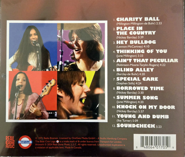 Image of Back Cover of CD - VG/EX - FANNY, Live On Beat-Club '71-'72 (Real Gone Music; RGM-1705, US 2024), ,  - 4056238S