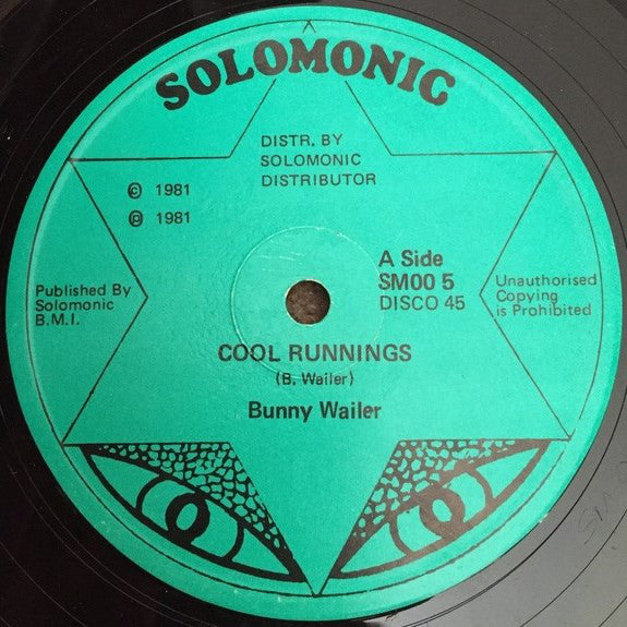 Image of Front Cover of 12" - /VG - BUNNY WAILER, Cool Runnings / Version (Solomonic; SM00 5, UK 1981), ,  - 4046170S