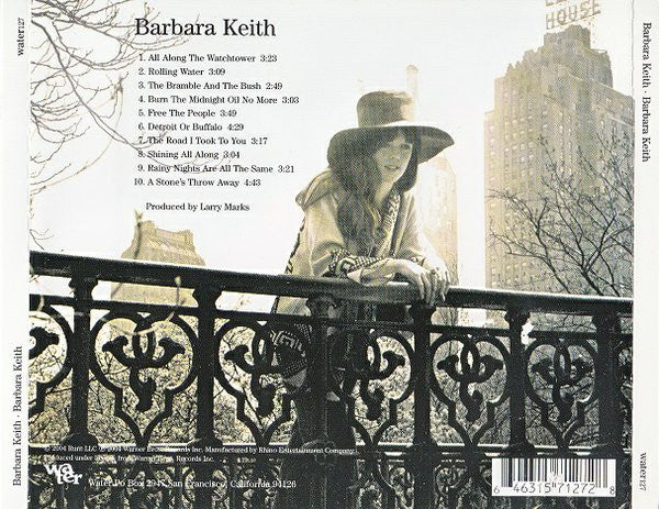 Image of Label Cover of CD - VG/VG+ - BARBARA KEITH, Barbara Keith (Water; water127, US 2004, Jewel Case), ,  - 4056239S