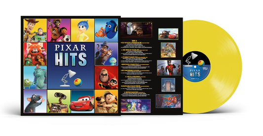 Image of Front Cover of LP - NEW/NEW - VARIOUS ARTISTS, Pixar Hits (Disney; 8760291, UK 2026, Inner, Limited Edition Opaque Yellow Vinyl ), , Celebrating 40 years of Pixar storytelling through music, Pixar Hits collects songs and scores from films including Toy Story, Monsters, Inc., Finding Nemo, Cars, Up, Coco, Soul and Turning Red. Highlights include Randy Newman's 'You've Got a Friend in Me', 'Married Life', 'Nobody Like U' and 'Steal the Show'. - 9417277C