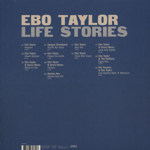 Image of Back Cover of 2xLP - VG+/EX - EBO TAYLOR, Life Stories, High Life & Afrobeat Classics 1973-1980 (Strut; STRUT72LP, UK 2011, Gatefold), Discs unplayed, sleeve looks great but has v minor wear across bottom spine. Otherwise excellent copy.,  - 4026311E