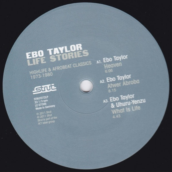 Image of Label Cover of 2xLP - VG+/EX - EBO TAYLOR, Life Stories, High Life & Afrobeat Classics 1973-1980 (Strut; STRUT72LP, UK 2011, Gatefold), Discs unplayed, sleeve looks great but has v minor wear across bottom spine. Otherwise excellent copy.,  - 4026311E