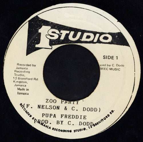 Image of Front Cover of 7" - /EX - PUPA FREDDIE, Zoo Party (Studio One; , Jamaica 1985), Shiny clean, nice labels.,  - 4016426C