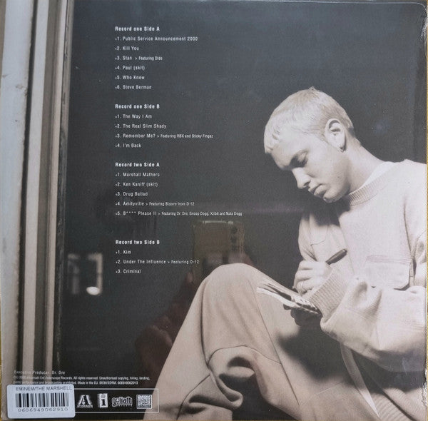 Image of Back Cover of 2xLP - VG+/EX - EMINEM, The Marshall Mathers LP (Interscope Records; 069490629-1, Europe 2025 Reissue, Insert, MPO Pressing), ,  - 4016354C