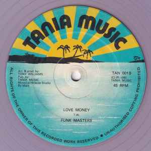 Image of Label Cover of 12" - /VG - BO KOOL / FUNK MASTERS, (Money) No Love / Love Money (Tania Music; TAN 001, UK 1980, Plain Sleeve, Purple Translucent Wax), ,  - 4046171S
