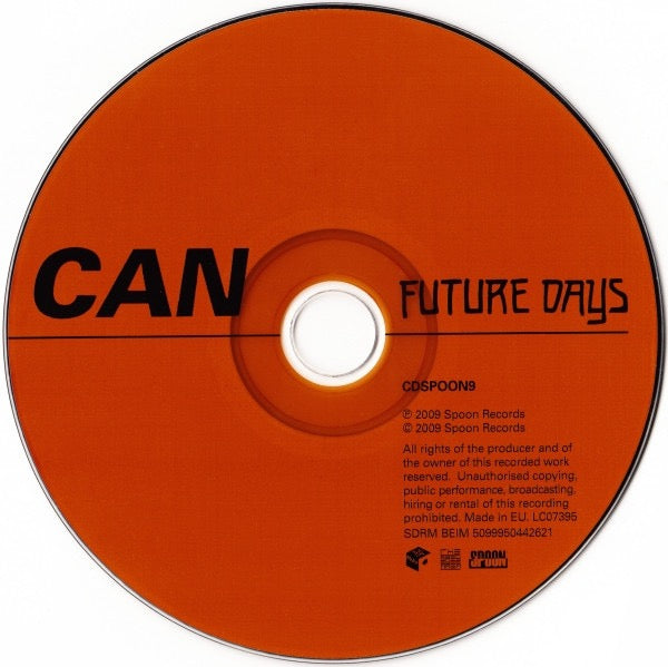 Image of Label Cover of CD - VG+/VG - CAN, Future Days (Spoon Records; CDSPOON9, UK & Europe 2009 Reissue, Jewel Case), ,  - 4016272C