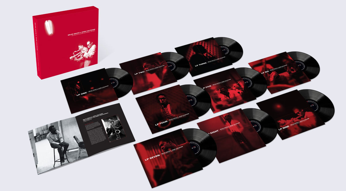 Image of Front Cover of 9xLP - NEW - MILES DAVIS, The Complete Miles Davis & John Coltrane (Masterworks; 19958456341, UK 2026, Box Set, Limited One-Off Pressing), , "Sony Masterworks is thrilled to announce three essential Miles Davis & John Coltrane releases arriving on 6th November 2026, celebrating the extraordinary partnership between two of jazz’s most influential artists. - 9417310C