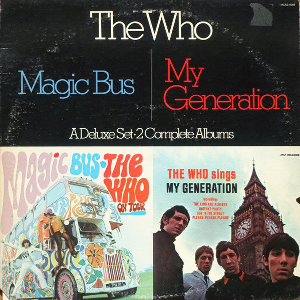 Image of Front Cover of 2xLP - VG/VG - THE WHO, Magic Bus / The Who Sings My Generation (Track Record; MCA2-4068, US 1974 Reissue, Gatefold, Company Inners), Strong VG Discs, Ring wear to sleeve,  - 4016404C