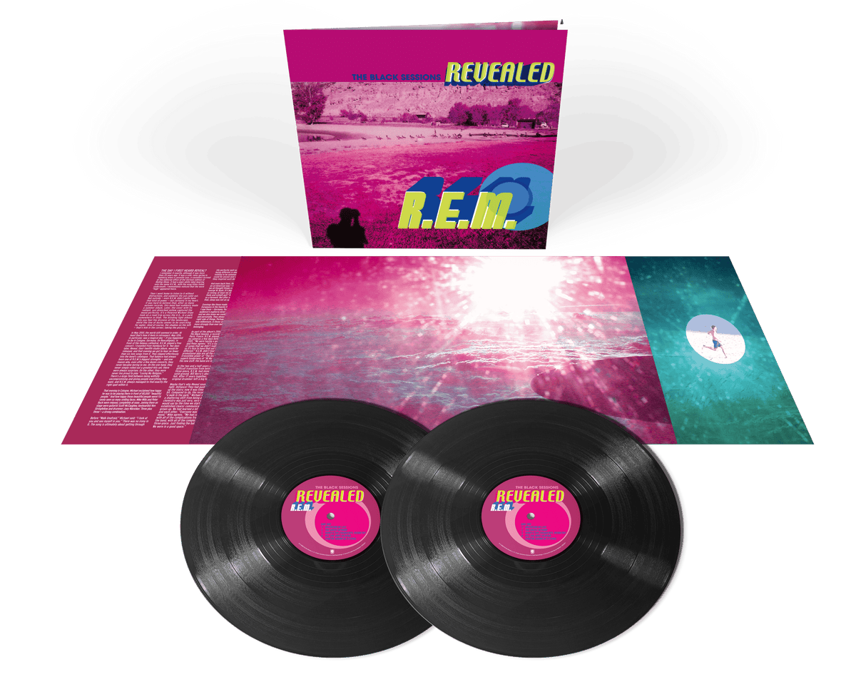 Image of Front Cover of 2xLP - NEW/NEW - R.E.M., The Black Sessions Revealed (CONCORD; 7281577, UK 2026 Reissue), , Celebrating the 25th anniversary of R.E.M.’s Reveal, The Black Sessions Revealed captures the band live in Paris on 7 May 2001 in a performance recorded for Radio France. The 2LP gatefold set features 17 songs, pairing Reveal tracks including ‘Imitation Of Life’ with favourites such as ‘Losing My Religion’ and ‘Man On The Moon’. - 9417391C