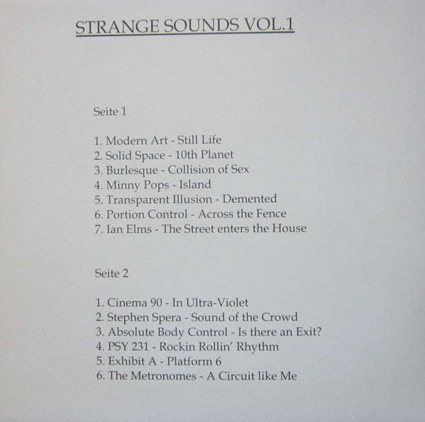 Image of Back Cover of LP - VG+/VG - VARIOUS, Strange Sounds Vol. 1 (Not On Label; none, Germany , Limited Edition of 120 copies - Unofficial), A few light hairlines. ,  - 4026285E
