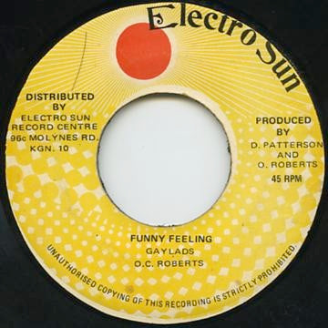 Image of Front Cover of 7" - /G+ - O.C. ROBERTS, Funny Feeling (Electro Sun; , Jamaica 1977), Marks and scuffs, plays above grade. WOL.,  - 4016466C